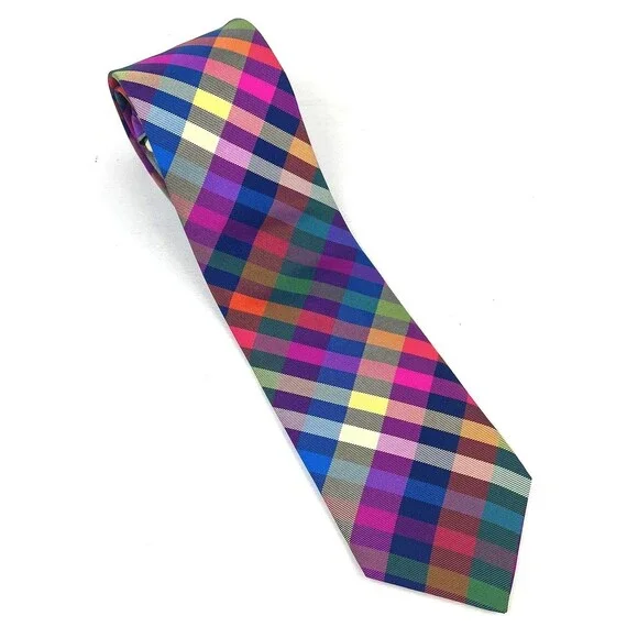 Charles Tyrwhitt Neck Tie Mens MultiColor 100% Silk Made In England Colorful - Picture 2 of 9